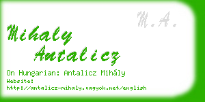 mihaly antalicz business card