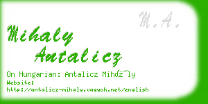 mihaly antalicz business card